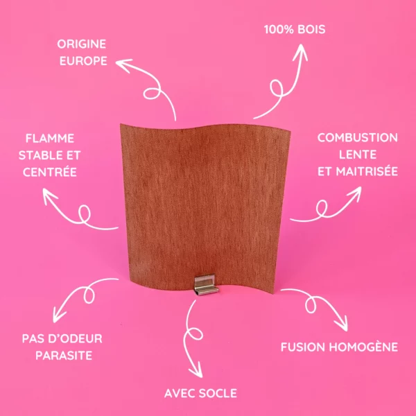 Mèche en bois vague pour bougies