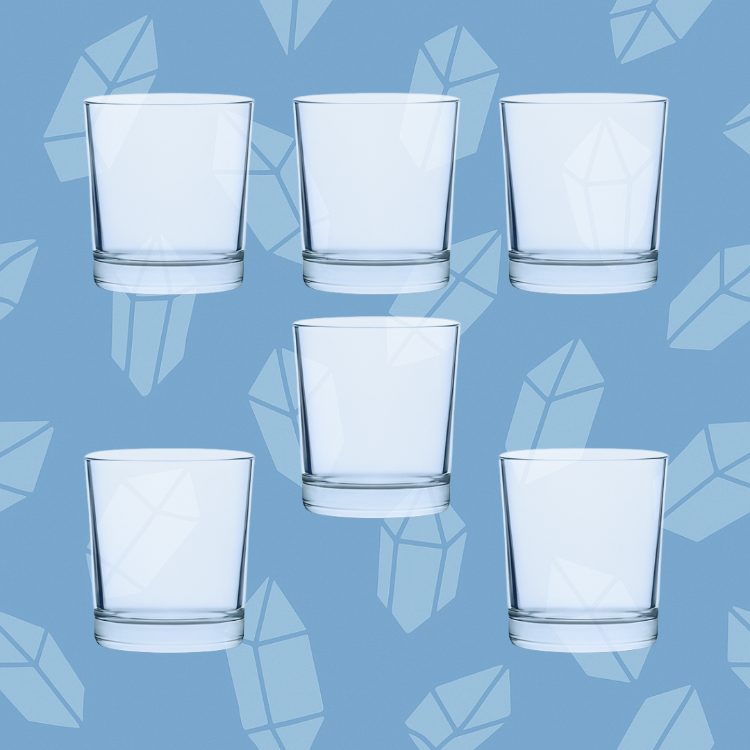 Contenants pour bougies en verre CRISTAL 200ml par lot de 6