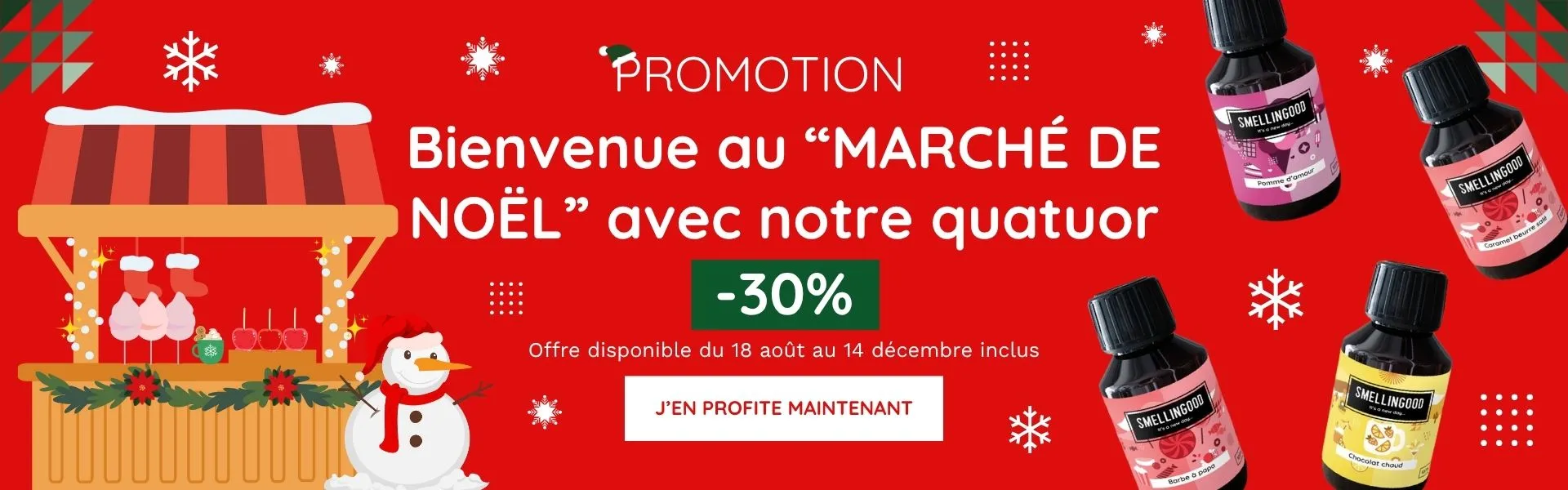 Quatuor de Parfums pour bougies Marché de Noel