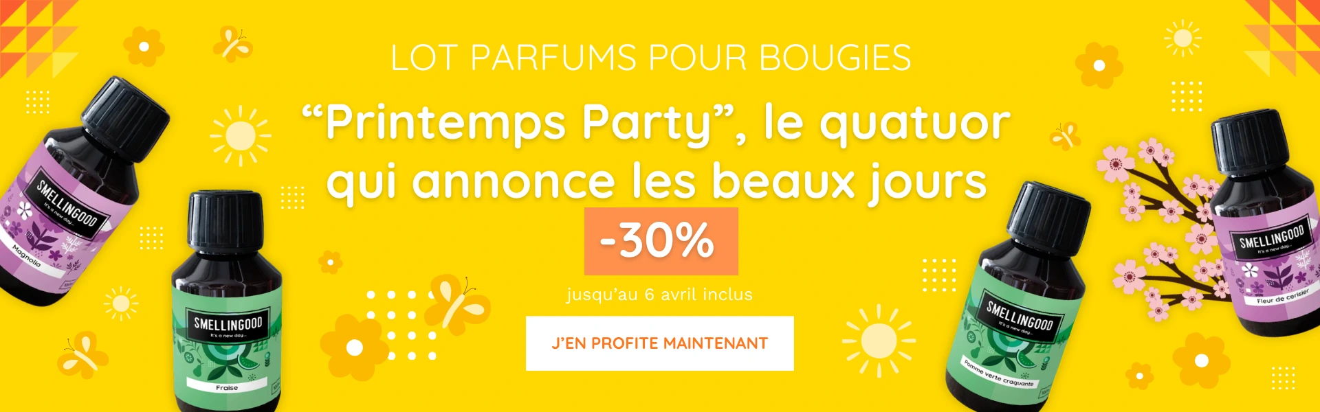 Slider Smell'in offre de printemps quatuor bougies