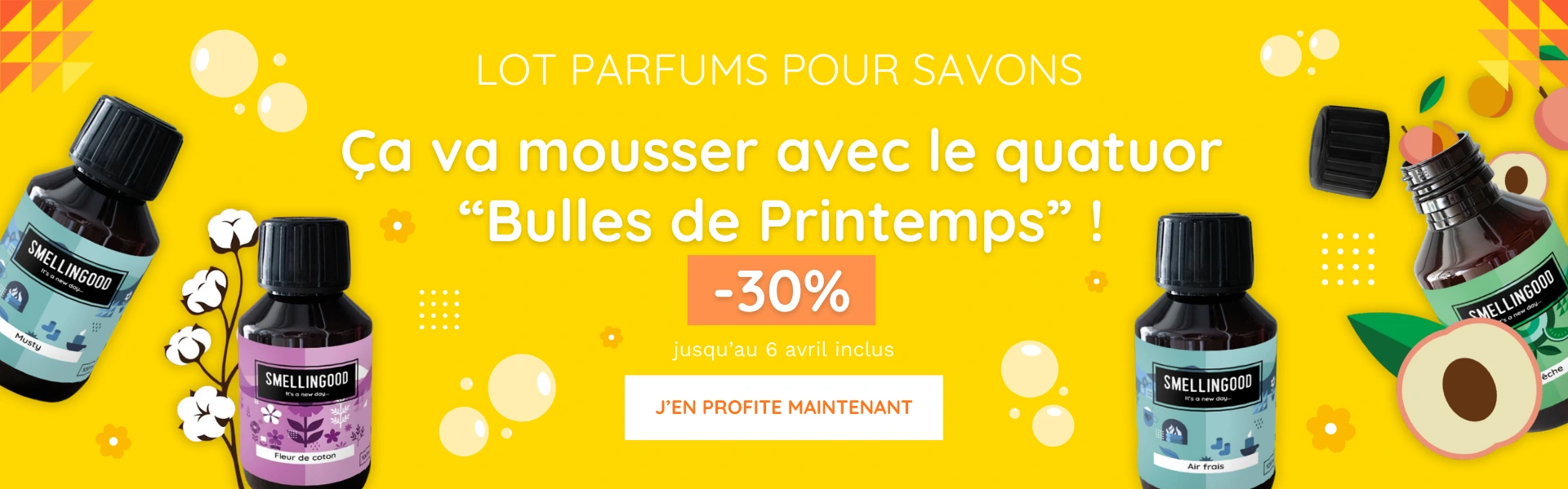 Slider Smell'in offres de printemps quatuor savons