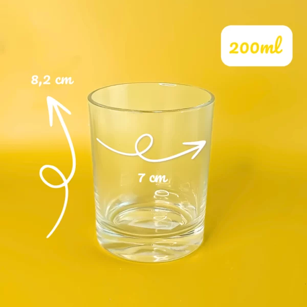 Contenants pour bougies en verre CRISTAL 200ml par lot de 6