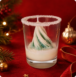 Bougie sapin dans un verre