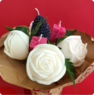 Bouquet de bougies fleurs