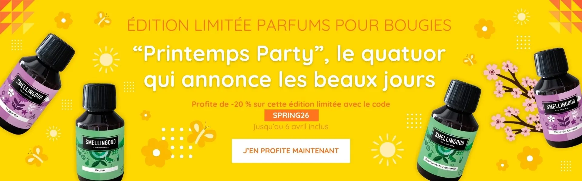 Slider Smellin'offres du printemps quatuor bougies